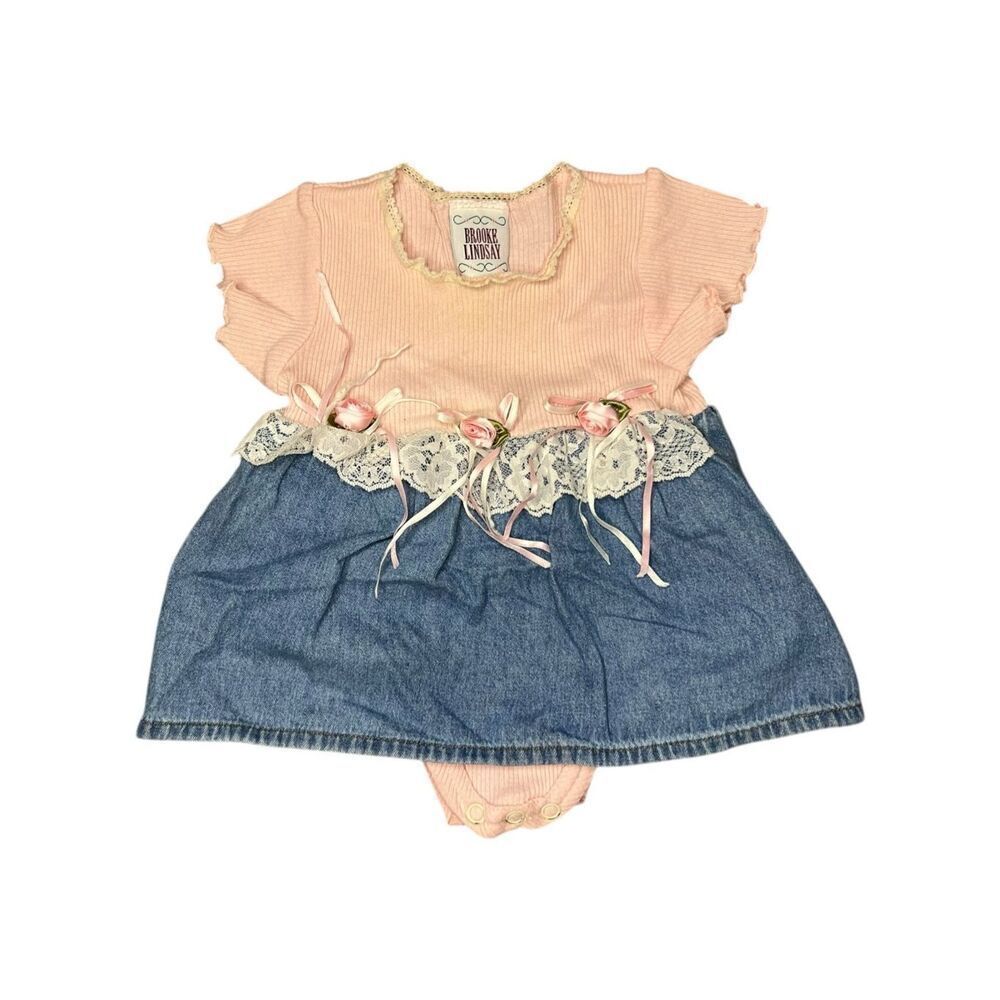 Vintage Brooke Lindsay Baby Girls 6-9 Months Floral Dress 90s